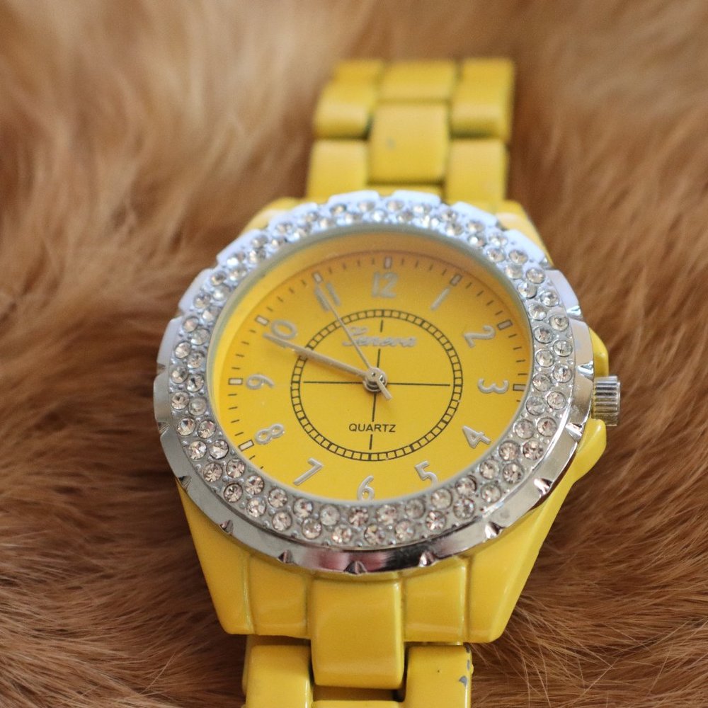 Geneva Yellow Women's Watch